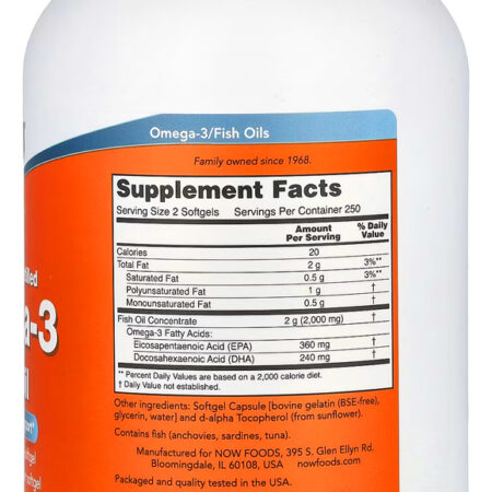 Now Foods Ômega-3 Molecularmente Destilado 500soft 2un - Imagem 3