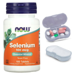 Selênio 100mcg Now Foods Selenium 100talets + Porta Cápsulas