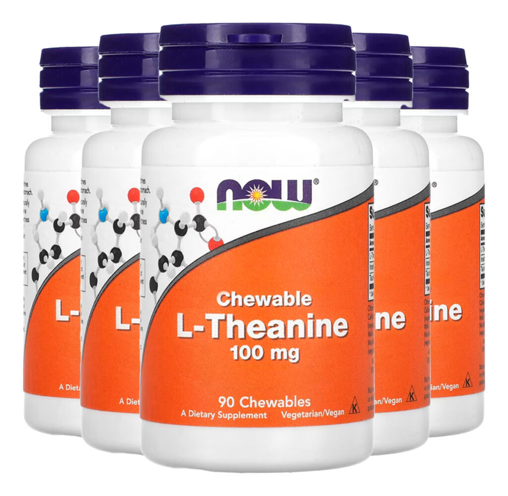 L-teanina 100mg Now Foods 90 Chebls Matigáveis Importado 5un