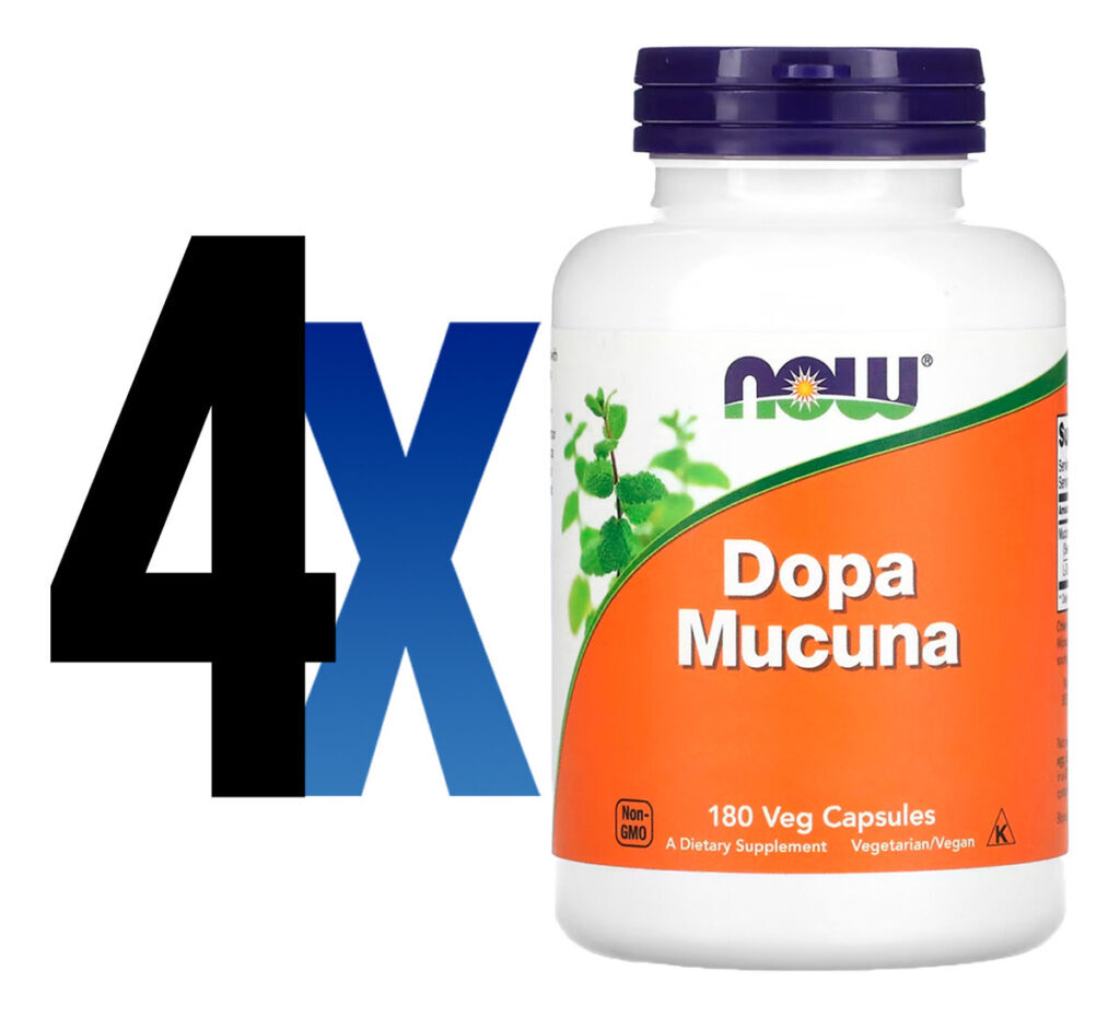 Extrato De Dopa Mucuna Now Foods 180 Veg Cáps Importado 4un - Imagem 2