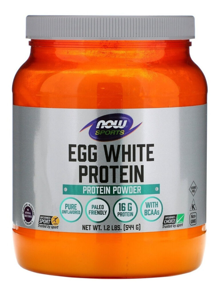 Suplemento De Proteína Em Pó De Clara De Ovo Now Sports Em Um Frasco De 544g