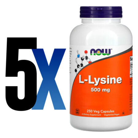 L-lisina 500mg Now Foods L-lysine 250 Veg Caps Importado 5un - Imagem 2