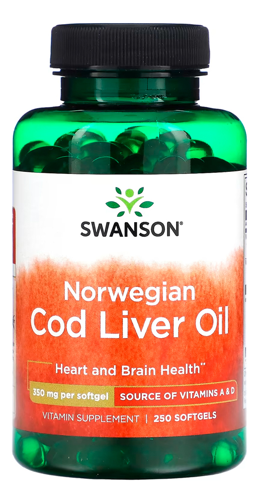 Óleo De Fígado Bacalhau 350mg Swanson 250 Soft Importado