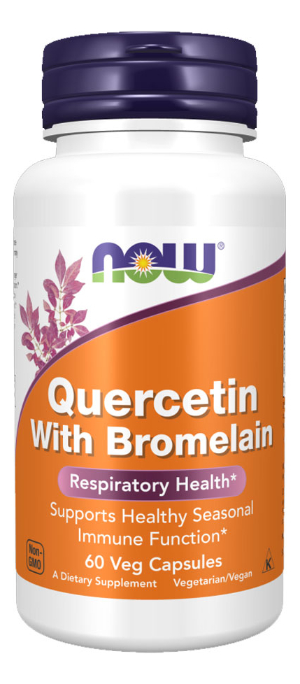 Now Foods Quercetina 800mg + Bromelaína 60cáps Importado