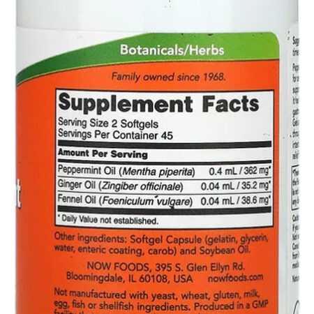 Géis Hortelã Pimenta Now Foods 90softgels + Porta Cápsulas - Imagem 2