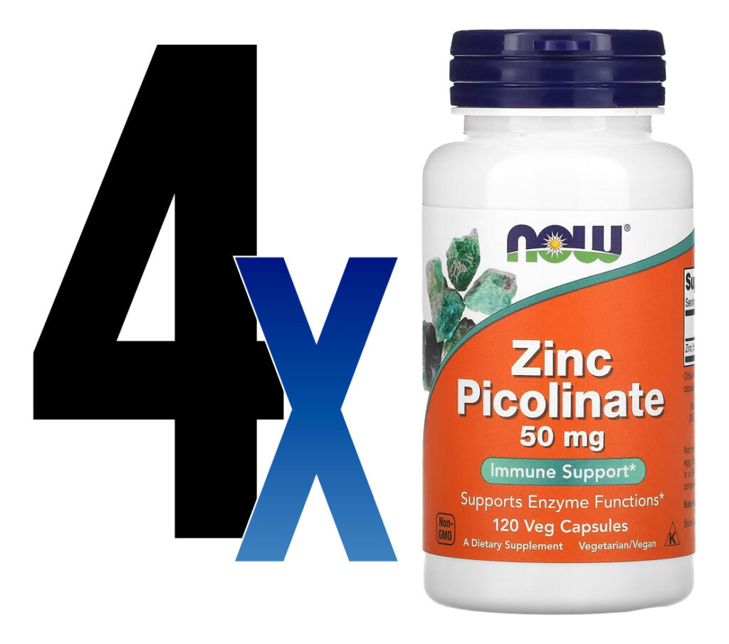 Zinco Picolinato 50mg Now Foods Zinc 120veg Caps 4un - Imagem 2