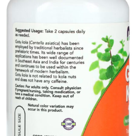 Gotu Kola 450mg Now Foods 100 Cáps Importado - Imagem 2