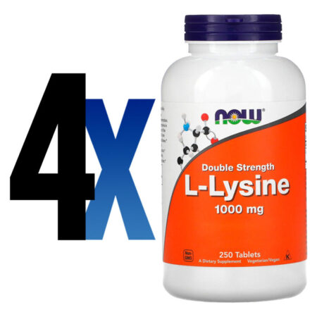 L-lysine Now Foods 1000mg L-lisina 250 Tabs Importado 4un - Imagem 2