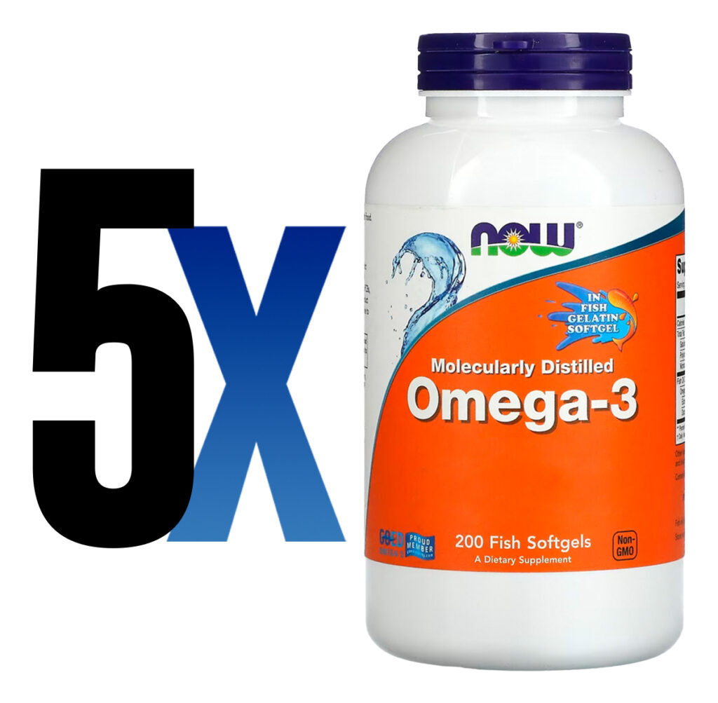 Ômega-3 1000mg Now Foods 180/120 200cáps Soft Importado 5un - Imagem 2