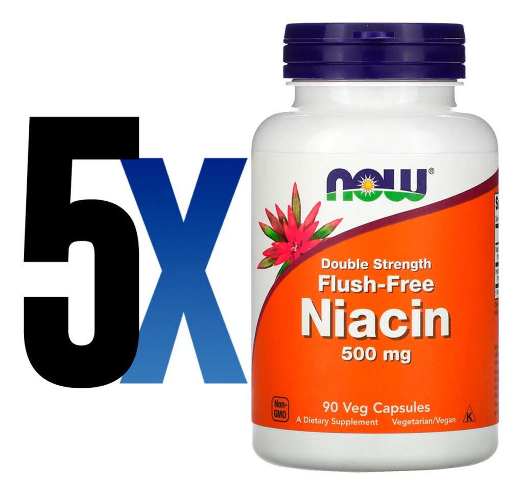 Niacina 500 Mg Força Dupla Now Foods 90cáps Importado 5un - Imagem 2
