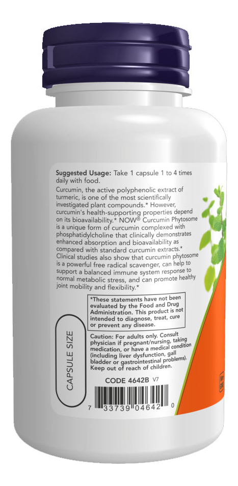 Curcumina Fitossomo 500mg Now Foods 60cáps + Porta Cápsulas - Imagem 3