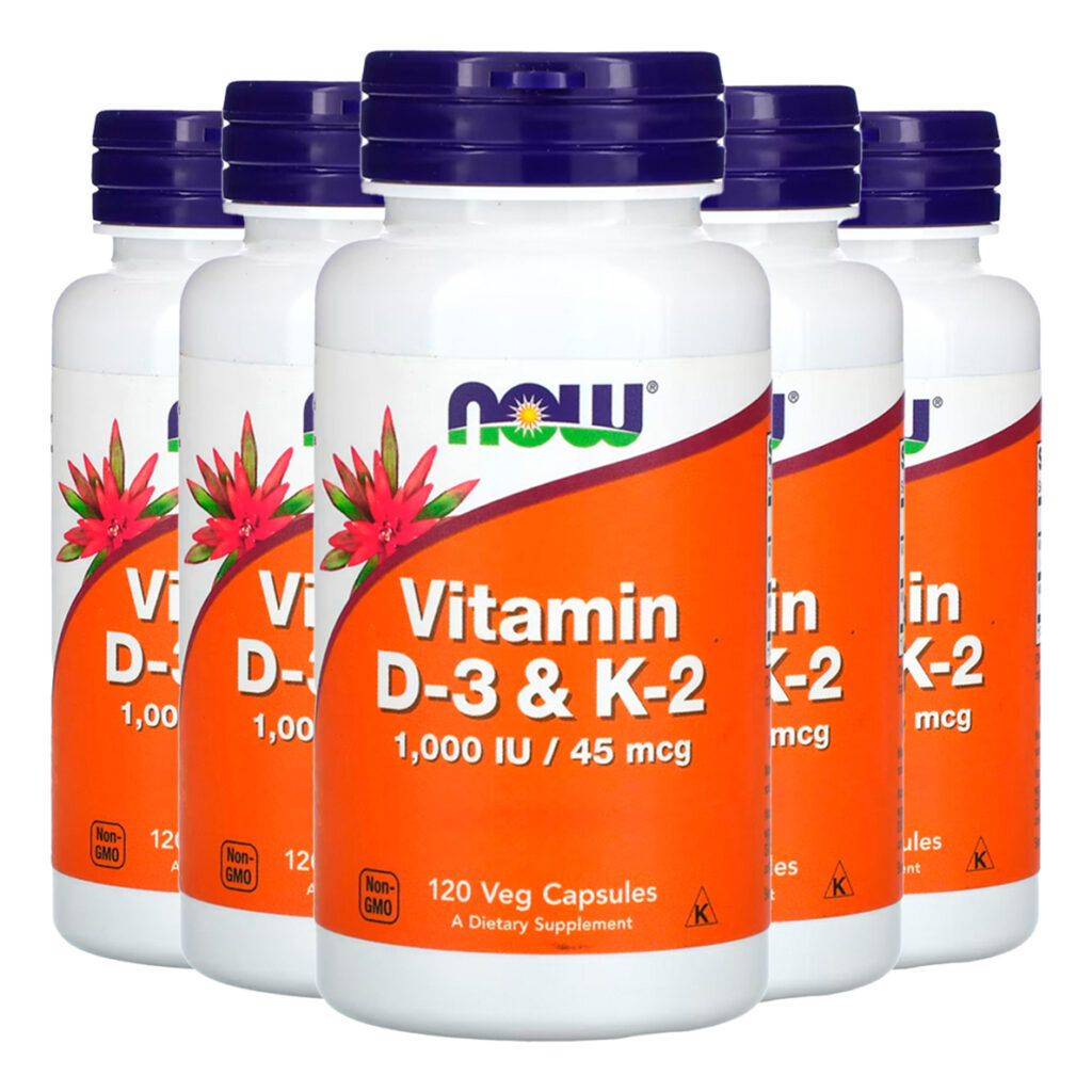 Vitamina D3 25mg+vit K2 45mg Now Foods 120 Cap Importado 5un