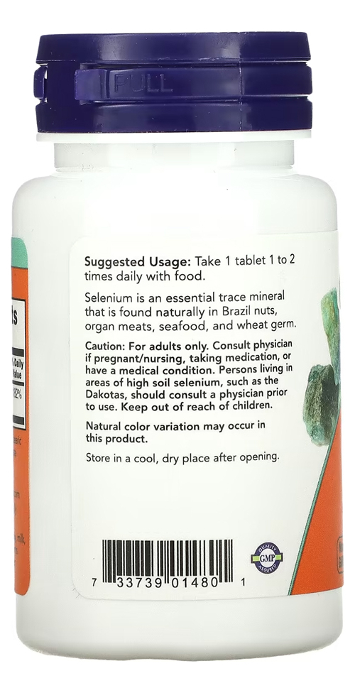 Selênio 100mcg Now Foods Selenium 100 Talets 5un - Imagem 5