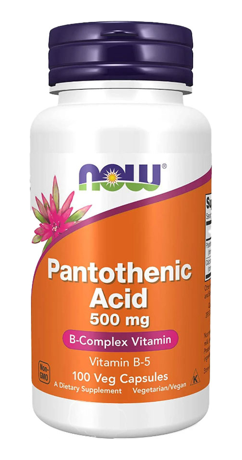 Ácido Pantotênico 500mg Now Foods Vitamina Complexo B 100cap