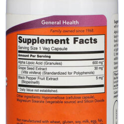 Ácido Alfa Lipóico 600mg 60 Veg Cápsulas Importado