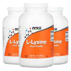 L-lisina Em Pó Puro 454 G L-lysine Importado 3un Now Foods