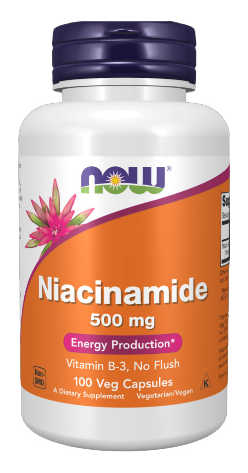 Niacinamida Vit B-3 500mg Now Foods 100 Veg Caps 3un - Imagem 3