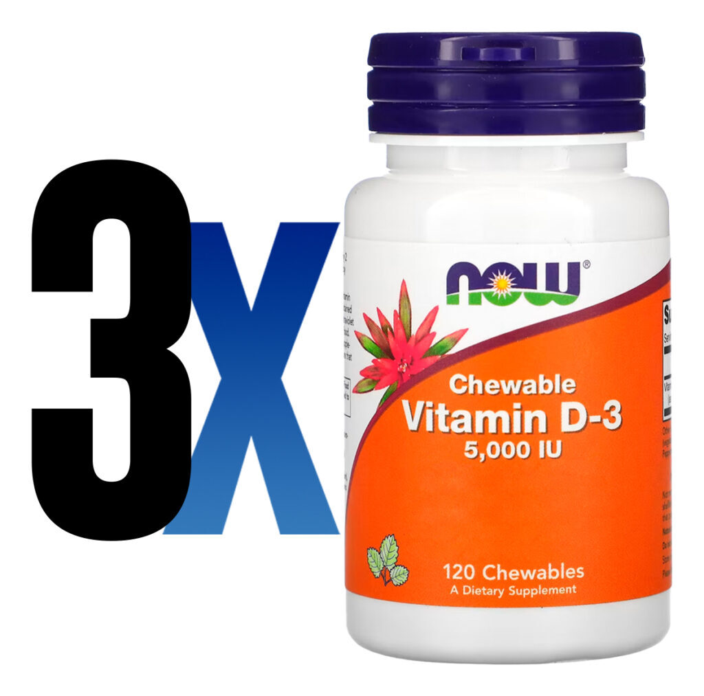 Vitamina D3 5000iu Now 120 Chewable Mastigável Importado 3un - Imagem 2