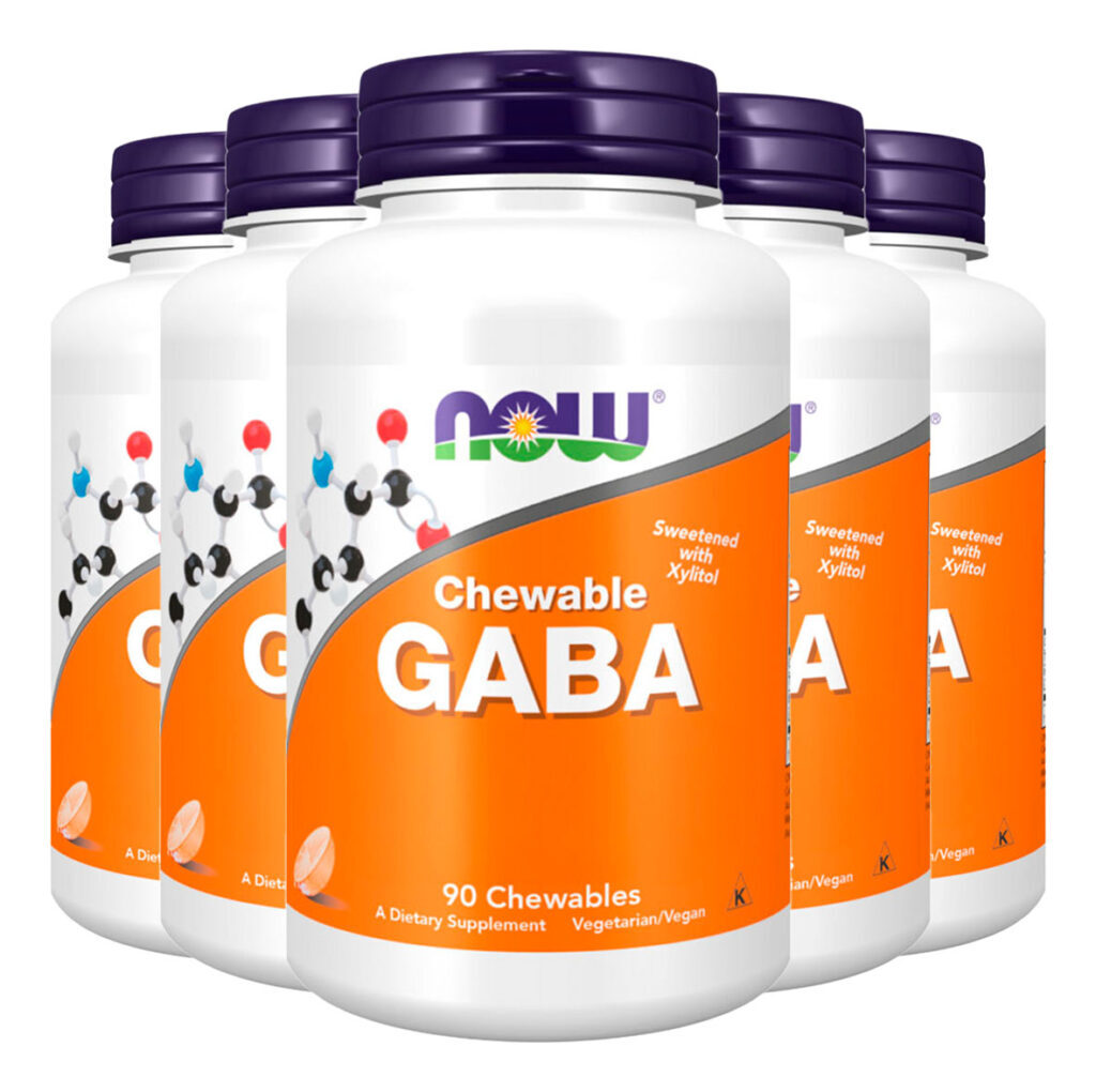 Gaba 250mg Now Foods 90 Chewables Mastigáveis Importado 5un