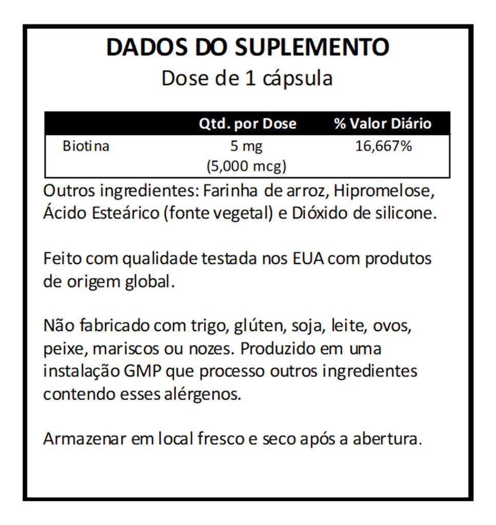 Now Foods Biotina 5000mcg 120veg Capsulas - Imagem 4