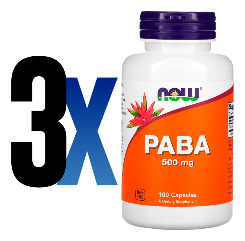 Paba 500mg Now Foods 100 Cápsulas Importado 3un - Imagem 2
