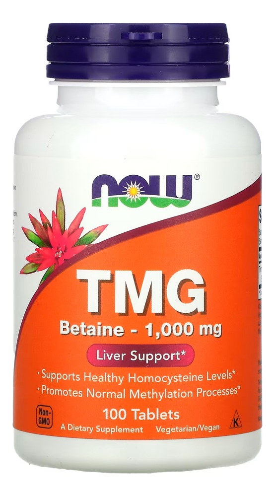 Tmg Betaína 1000mg Now Foods 100 Tabs Importado