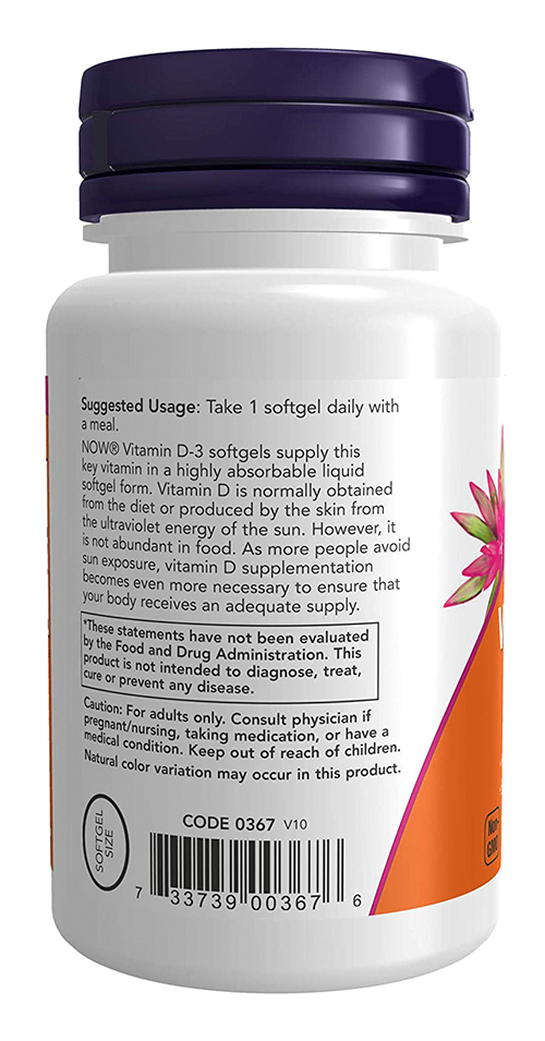 Now Foods Vitamina D3 2000iu 120soft Distribuidor Autorizado - Imagem 2