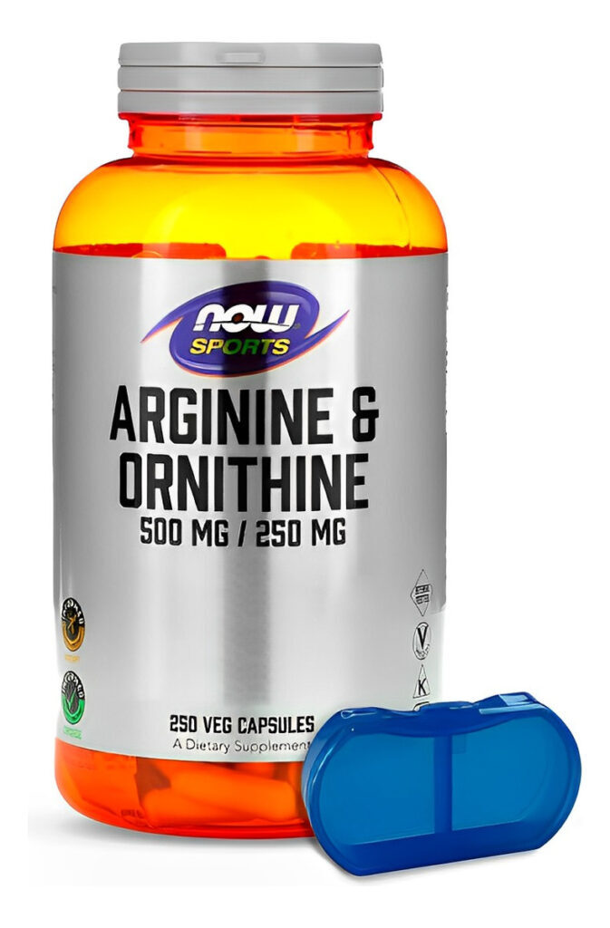Arginina Ornitina 500mg/250mg Now 250 Caps + Porta Cápsulas