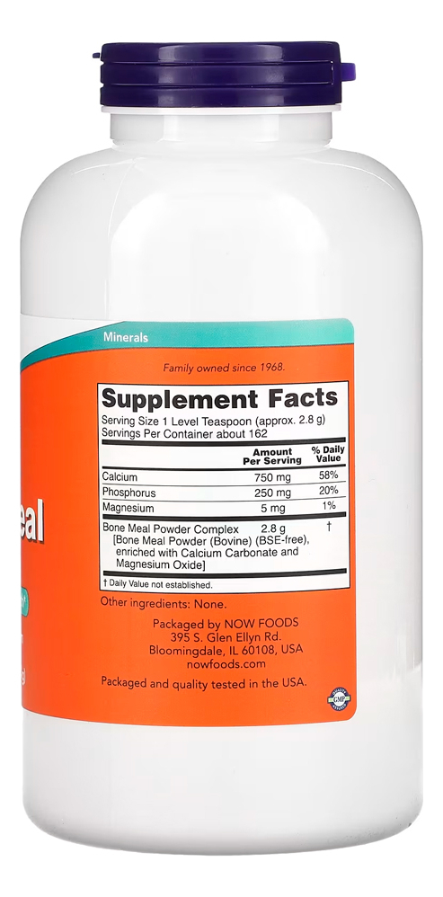 Bone Meal Now Foods 454g Cálcio Em Pó Importado - Imagem 3