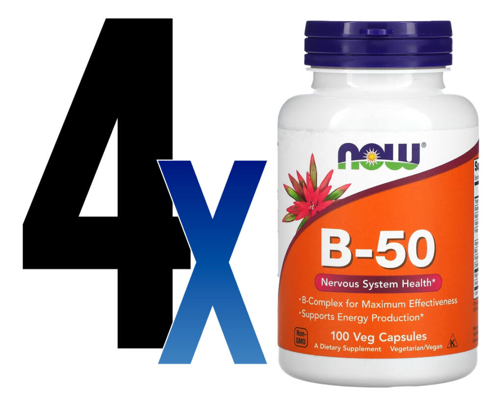 Vitamina B-50 Now Foods Vitaminas Complexo B 100veg Caps 4un - Imagem 2