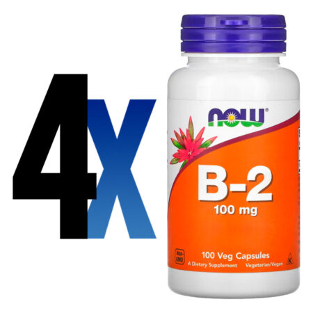 Vitamina B2 100mg Now Foods Riboflavina 100cáp Importado 4un - Imagem 2