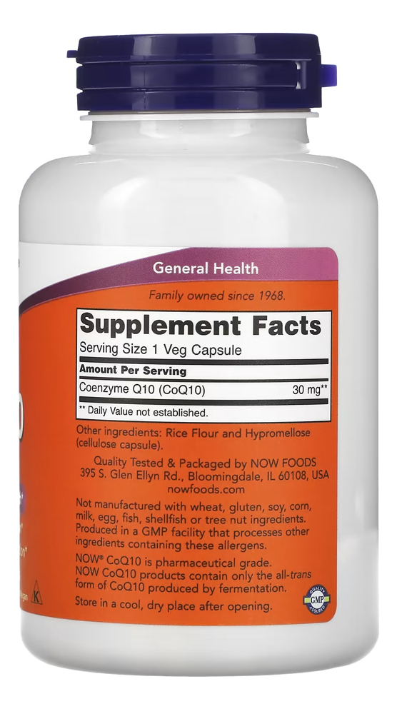 Coenzima Coq10 30mg Now Foods 240 Cáps Importado 5un - Imagem 3