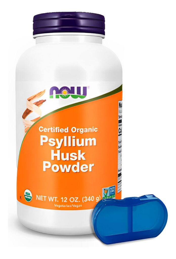Pó Casca Psyllium Now Foods 340g Orgânico + Porta Cápsulas