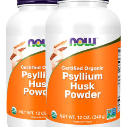 Pó Casca Psyllium 340g Orgânico Importado 2un Now Foods