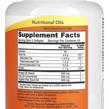 Super Ômega 3-6-9 1200mg 90 Cáps Sof Importado 5un Now Foods - Imagem 3