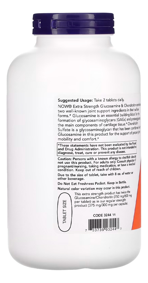 Glucosamina Condroitina Now Foods 240 Tablets Importado - Imagem 2