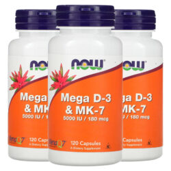 Vitamina Mega D-3 E Mk-7 Now Foods 120veg Caps Importado 3un