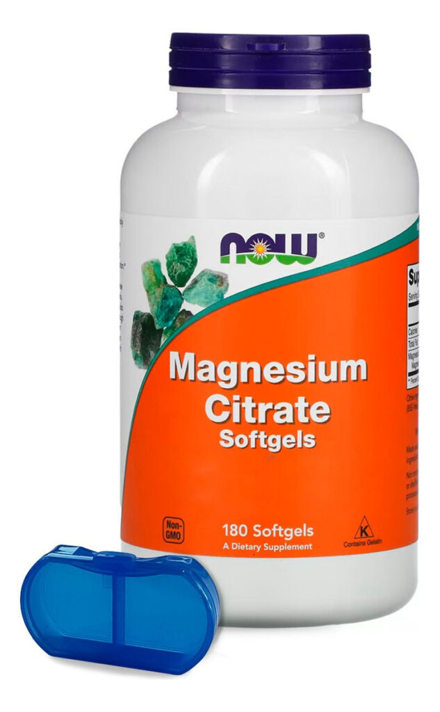 Citrato De Magnésio Now Foods 180 Softgels + Porta Cápsulas