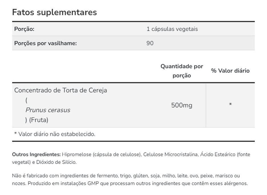 Cereja Azeda 500mg Now Foods Tart Cherry 90cáp Importado - Imagem 4