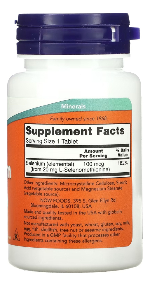 Selênio 100mcg Now Foods Selenium 100 Talets 2un Sabor Sem Sabor - Imagem 3