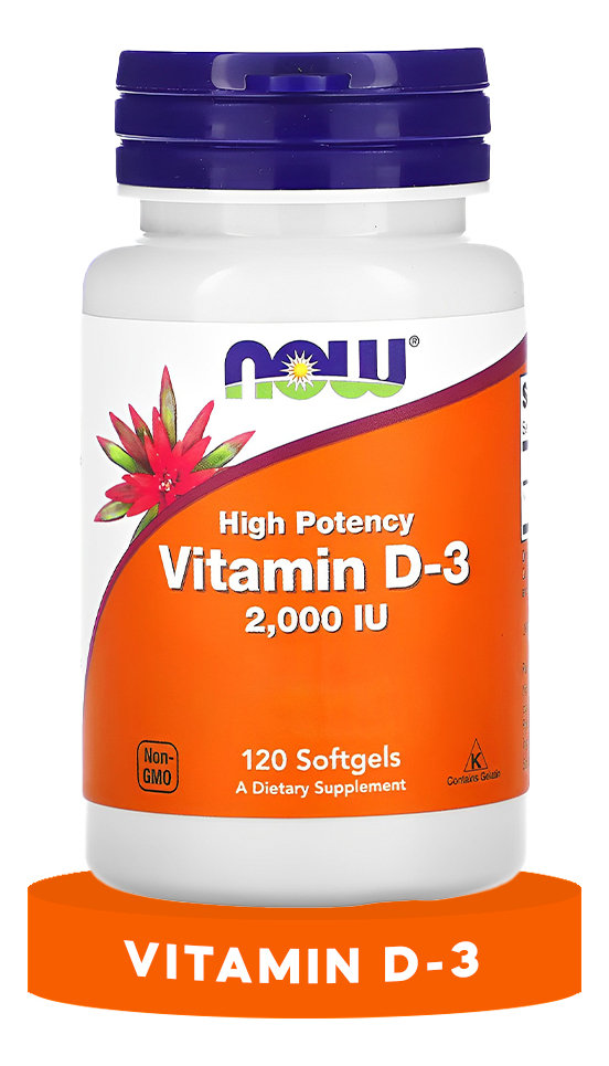 Vitamina D3 2000 Iu Alta Potência Now Foods 120softgls