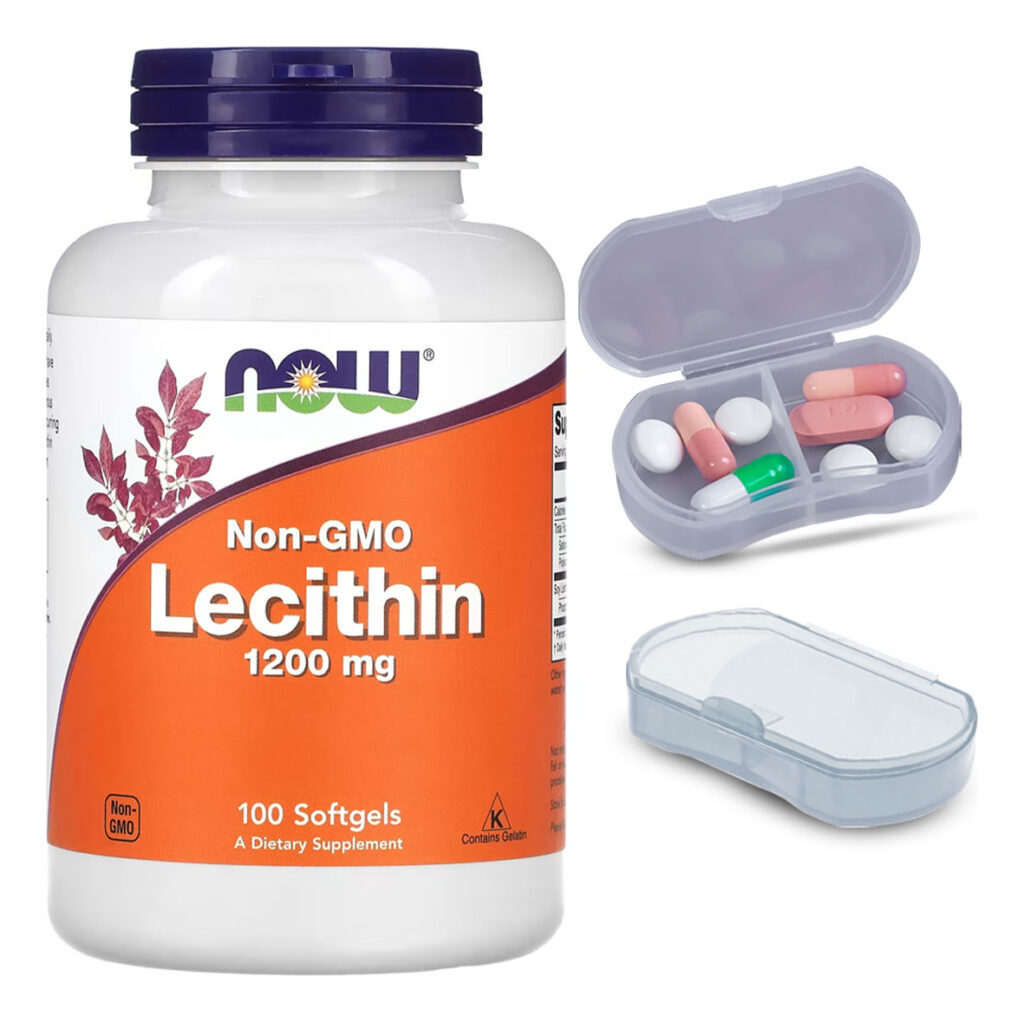 Lecitina 1200mg Now Foods 100cap Softgels + Porta Cápsulas