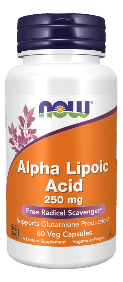 Now Foods Ácido Alfa Lipóico 250mg 60 Veg Cáps Importado