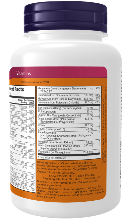 Multivitaminas Adam Da Now Foods Para Homens 60 Comprimidos Sfn - Imagem 2