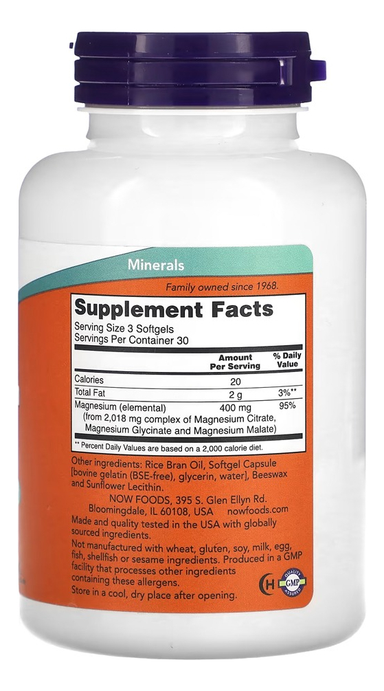 Citrato De Magnésio Now Foods 90 Softgels + Porta Cápsulas - Imagem 2