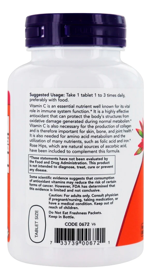 Now Foods Vitamina C 500mg E Rosa Mosqueta 250tabls - Imagem 3