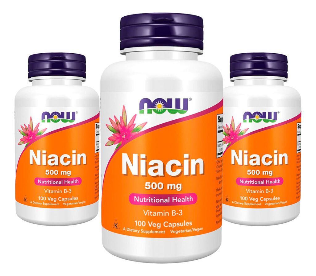 Niacina Vitamina B-3 500mg Now Foods Niacin 100 Veg Caps 3un
