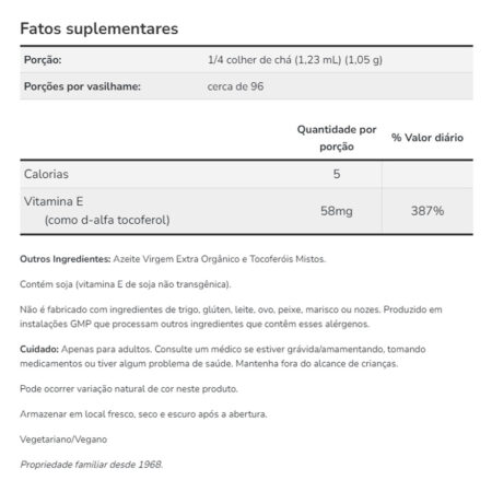 Vitamina E Oil Now Foods 118ml + Porta Cápsulas - Imagem 4