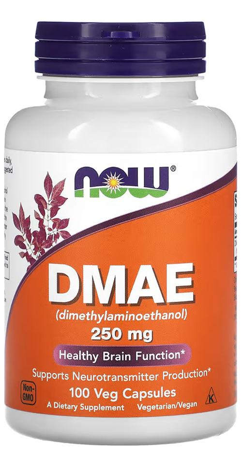 Dmae 250mg Now Foods Dimetilaminoetanol 100 Veg Caps 4un - Imagem 3