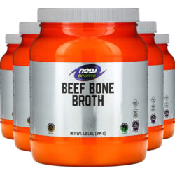 Beef Bone Broth Proteína Pó 544 G Importado 5un Now Foods